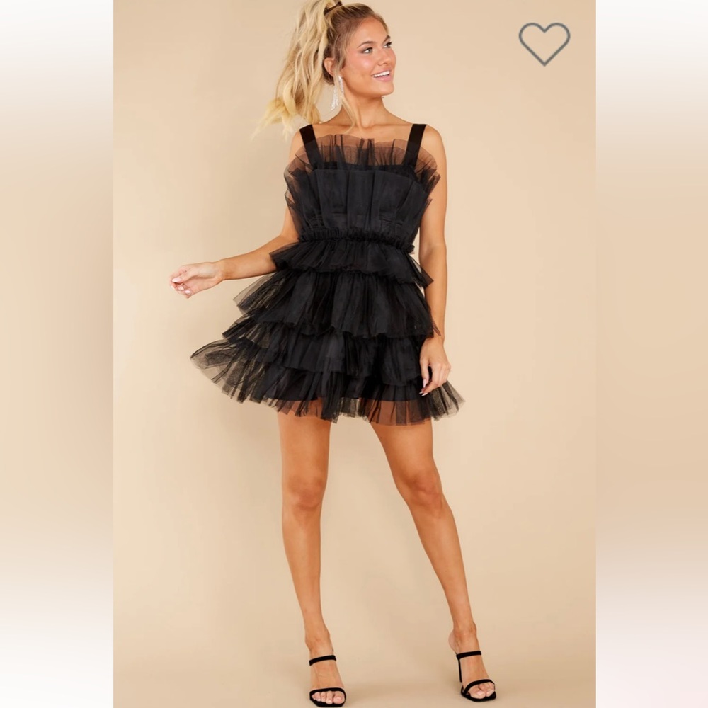 Storia Sz Md FRILLED WITH ROMANCE TULLE DRESS IN Black